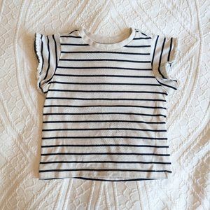 art class 2T black and white stripe cap sleeve shirt